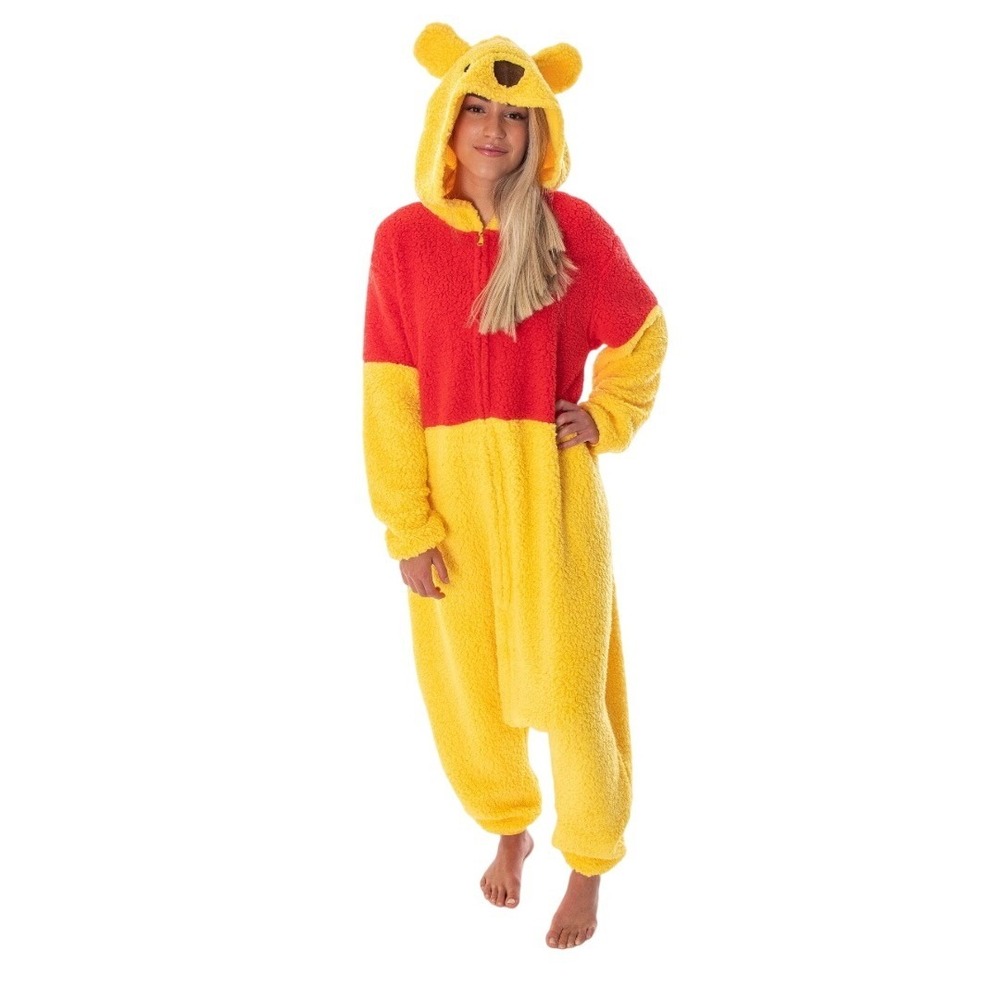 Disney Winnie The Pooh Adult Halloween Costume Size M Hooded Lounge Pajamas